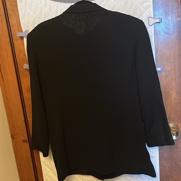 Escada Rare Vintage Black Jacket With Lace Detail - Picture 12 of 13